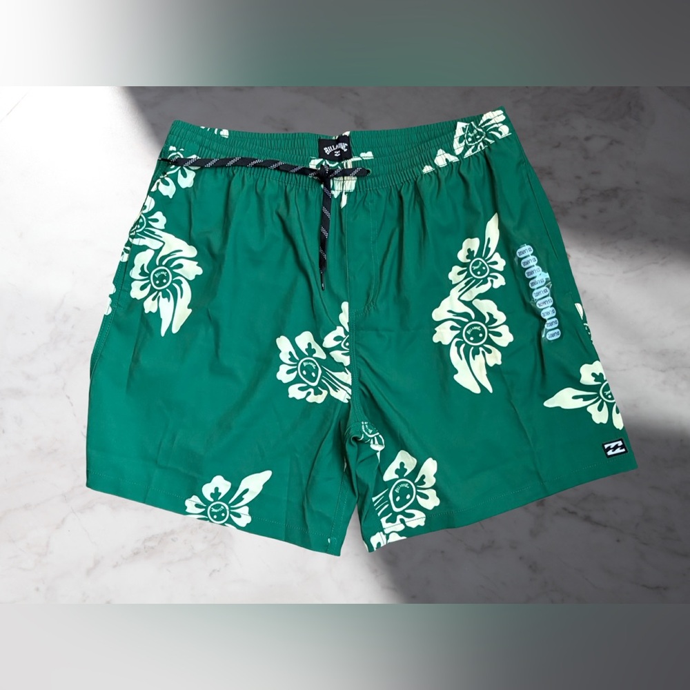 Billabong Green Floral Men's Swim Shorts Size XXL